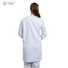 100% Polyster ESD Anti Static Clean Room Lab Coats White Color With Pocket Pen Holder