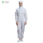 ESD autoclavable anti static sterilized  cleanroom coverall white color for class 1000 or higher
