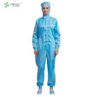 Unisex ESD Autoclavable Clean Room Garments Lightweight Blue Color ISO9001