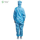 Unisex ESD Autoclavable Clean Room Garments Lightweight Blue Color ISO9001