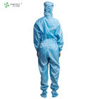 Dust Proof Anti Static Clean Room Garments With Hood Straight Open Button Lapel Gown