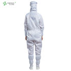 Side Open Hooded Class 100 Clean Room Garments With Mask For Food Industry