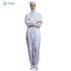 Dust Proof Anti Static Lab Coat White Color Lightweight For Class 100 Clean Room