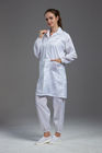 Cleanroom smock and gown anti static ESD polyster and conductive fiber white color