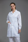 Cleanroom smock and gown anti static ESD polyster and conductive fiber white color