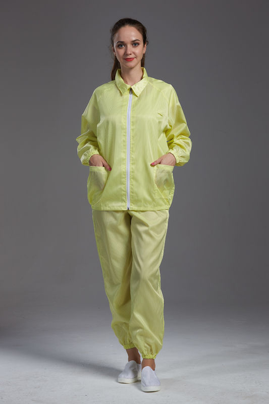 Anti Static ESD Garment Resuable Class1000 cleanroom  jacket and pants muticolor with pen pocket