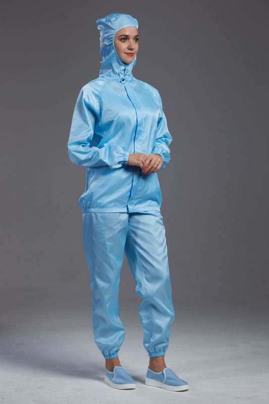 ESD antistatic sterilied blue color jacket workwear with hood for the
