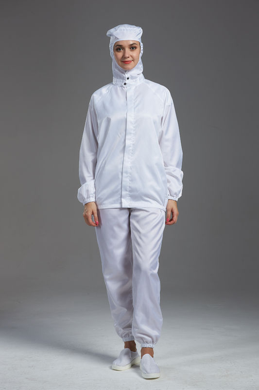 Anti static ESD blue color Resuable Autoclave  hooded jacket workwear for the class 100 cleanroom