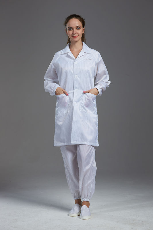 Autoclave Two Pieces Clean Room Cloth , Anti Static Smock Customized Color