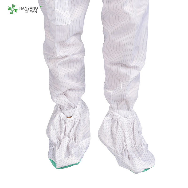 Clean room reusable and washable white stripe shoes soft sole antistatic ESD anti-slip shoe covers for workshop