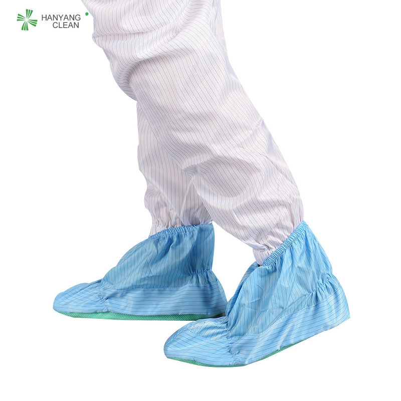 Medical clean room reusable and washable blue stripe shoes soft sole antistatic ESD anti-slip shoe covers