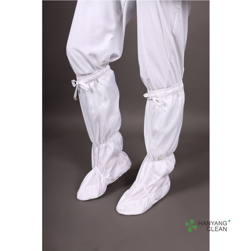 New Arrives Cleanroom Soft Sole Static Dissipative White With Stripe Antistatic ESD Knee Sock Boots