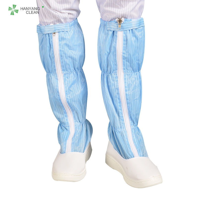 Blue And White Anti Static Shoes , ESD PU Non Slip Work Boots For Cleanroom