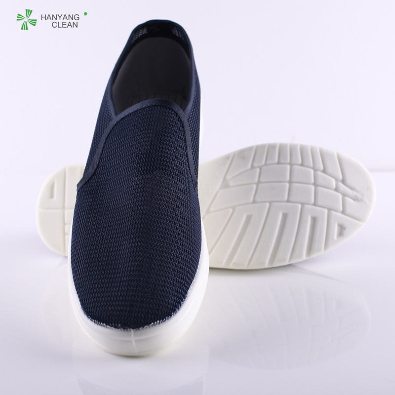 Blue Color Clean Room Accessories , Antistatic Mesh Industrial Safety Shoes