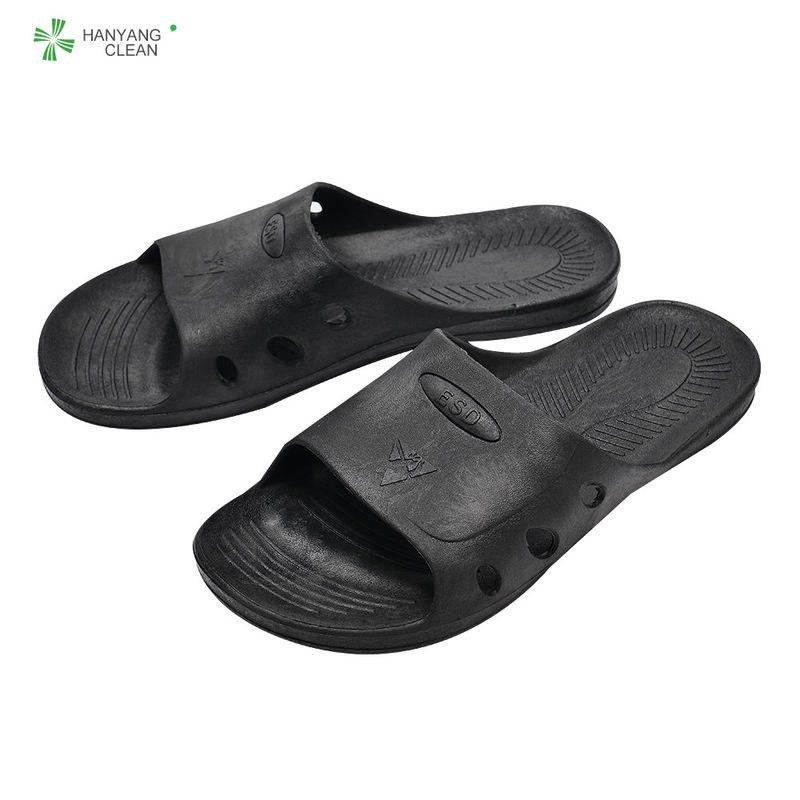 Black Anti Static Accessories Non Static Slippers For Food Industrial
