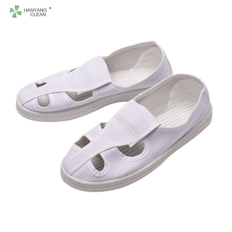 Cleanroom Gender Anti Static Shoes With Four Hole And Canvas Upper