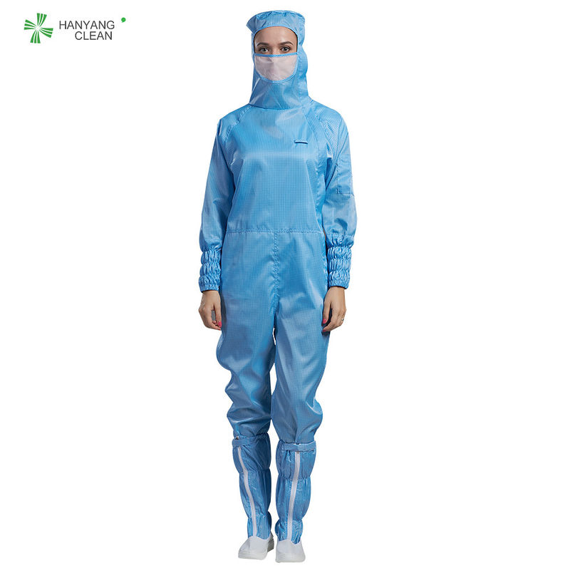 Autoclave Sterilized Clean Room Garments With Hood And Shoes Cover 75D / 100D Yarn