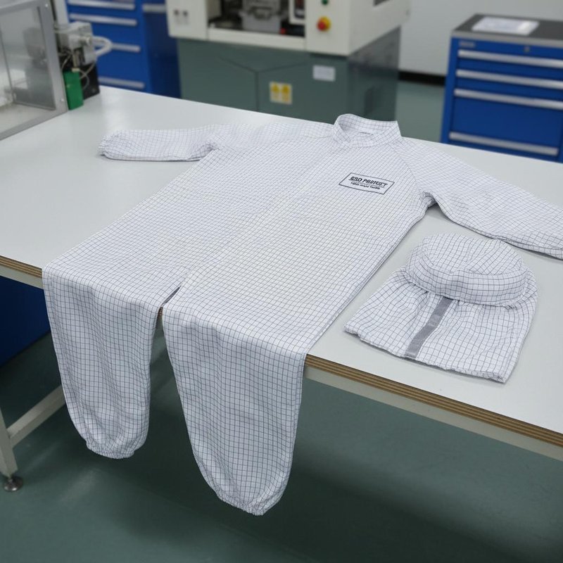 Anti Static Garments with 5mm Grid Fabric and 10e3-10e5 Ohm Resistance ...