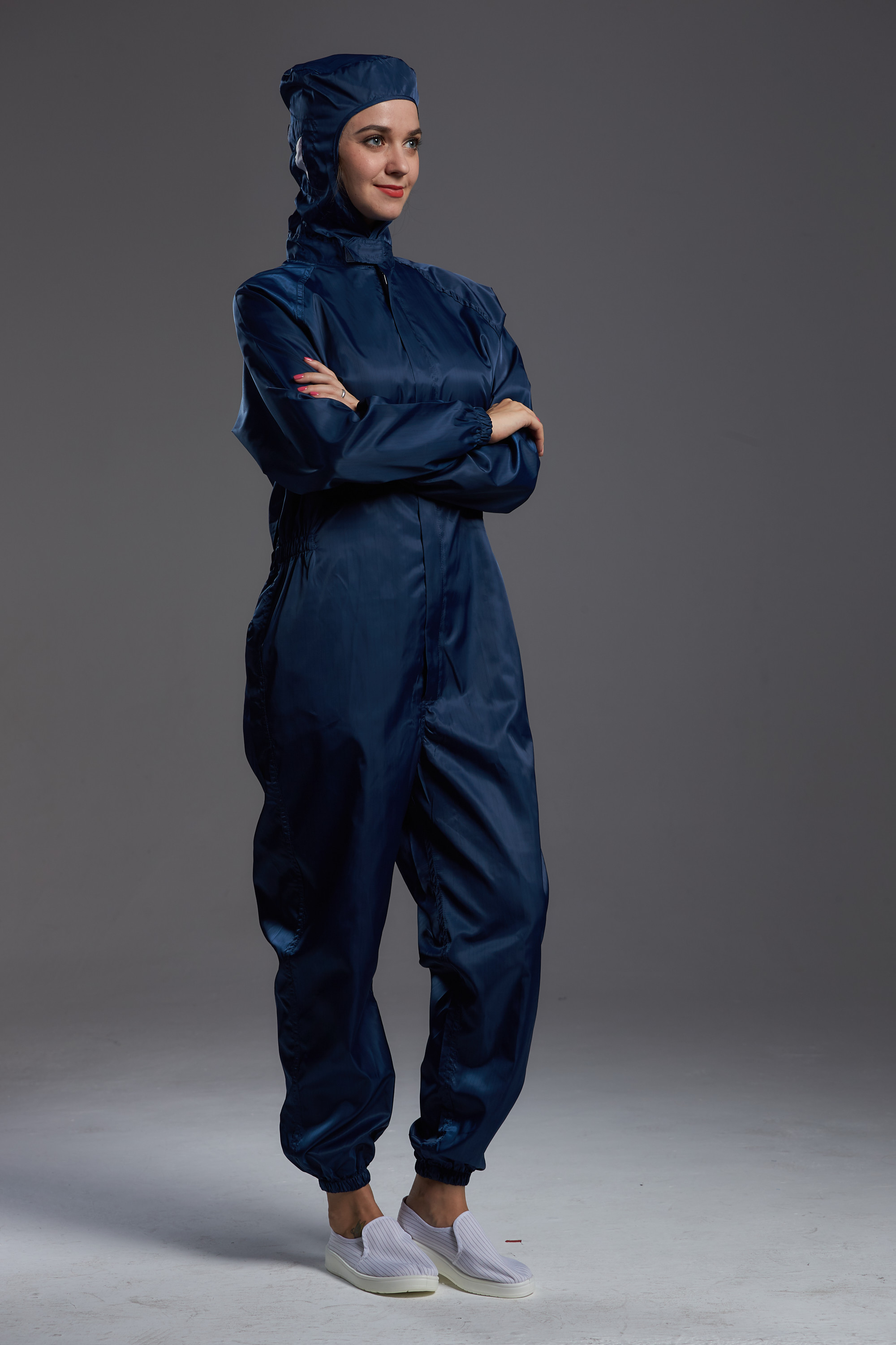 Dustfree ESD Anti Static Garments Jumpsuit Hooded Suit For Medical Work