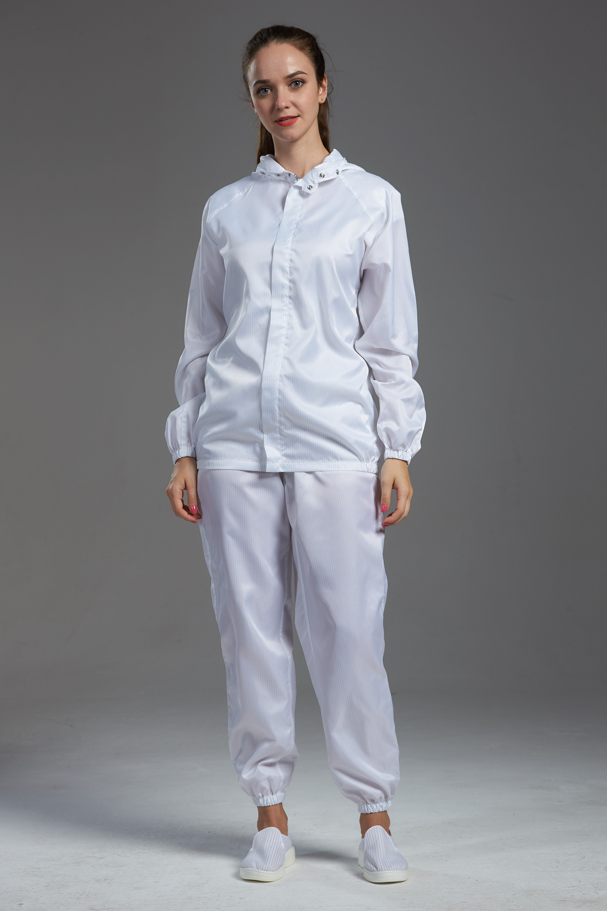 Anti static ESD white color autoclavable jacket workwear with hood for