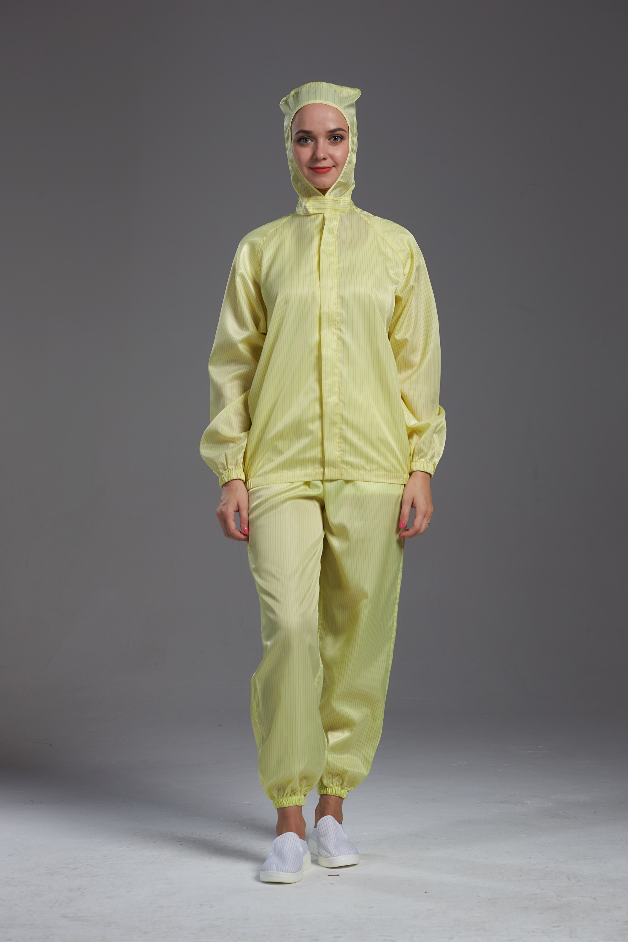 ESD antistatic autoclave sterilized jacket work wear with hood yellow