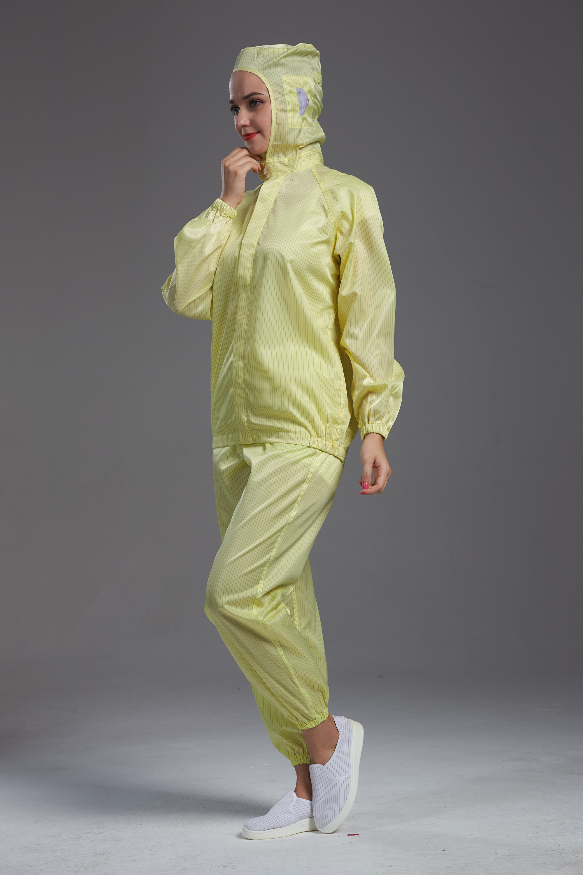 ESD antistatic autoclave sterilized jacket work wear with hood yellow