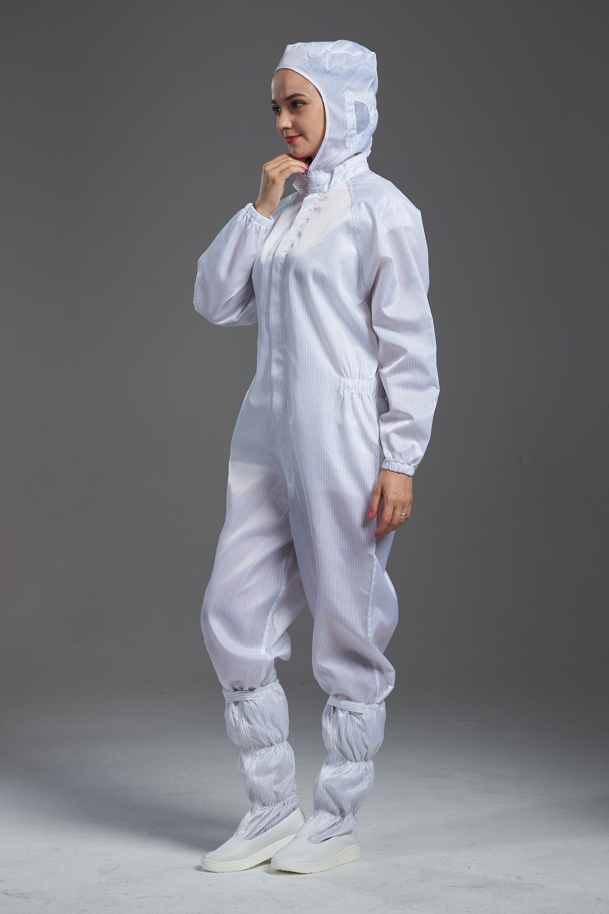 Food Processing Garment Resuable yellow hooded coverall white durable