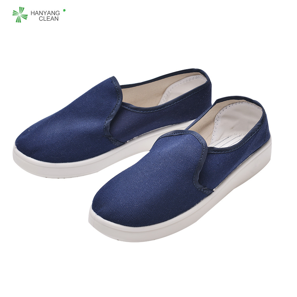 High quality antistatic white blue cleanroom lab canvas dustproof shoes